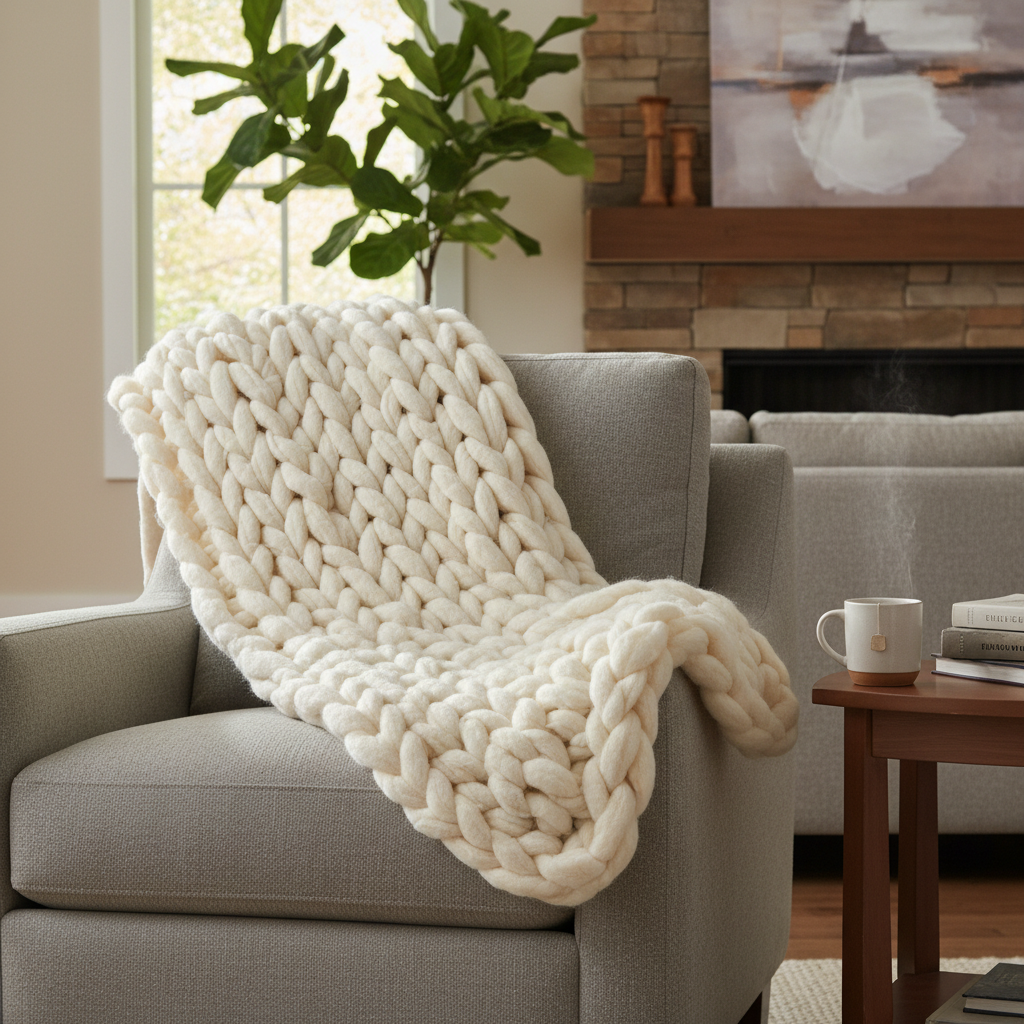 Chunky Knit Throw