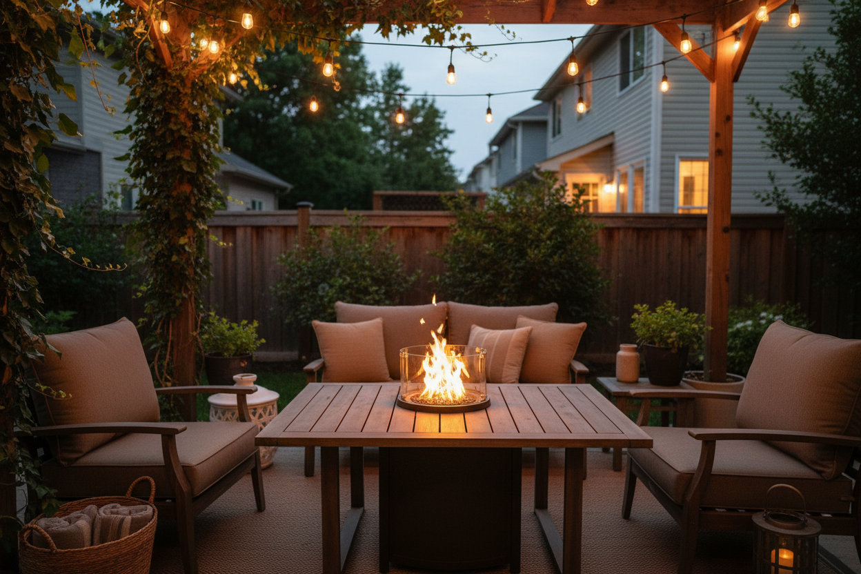 Realistic Outdoor Fire Pit Card