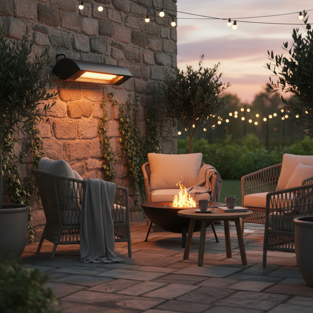 Wall-mounted outdoor heater